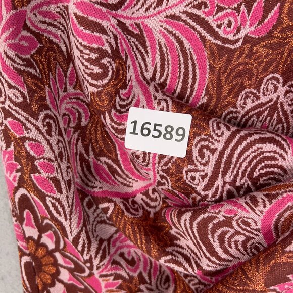 Anthropologie Shirt Womens Small Red Motif Demeter Paisley Tee Sparkle Metallic - Picture 16 of 16